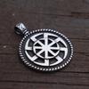 Винтажное скандинавское славянское коловрат с символом Солнца, металлическое ожерелье с подвеской, потрясающий орнамент