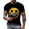Smiling Graffiti 3D Printed Pattern Men's Women's Fashionable Street Style Casual T-shirt