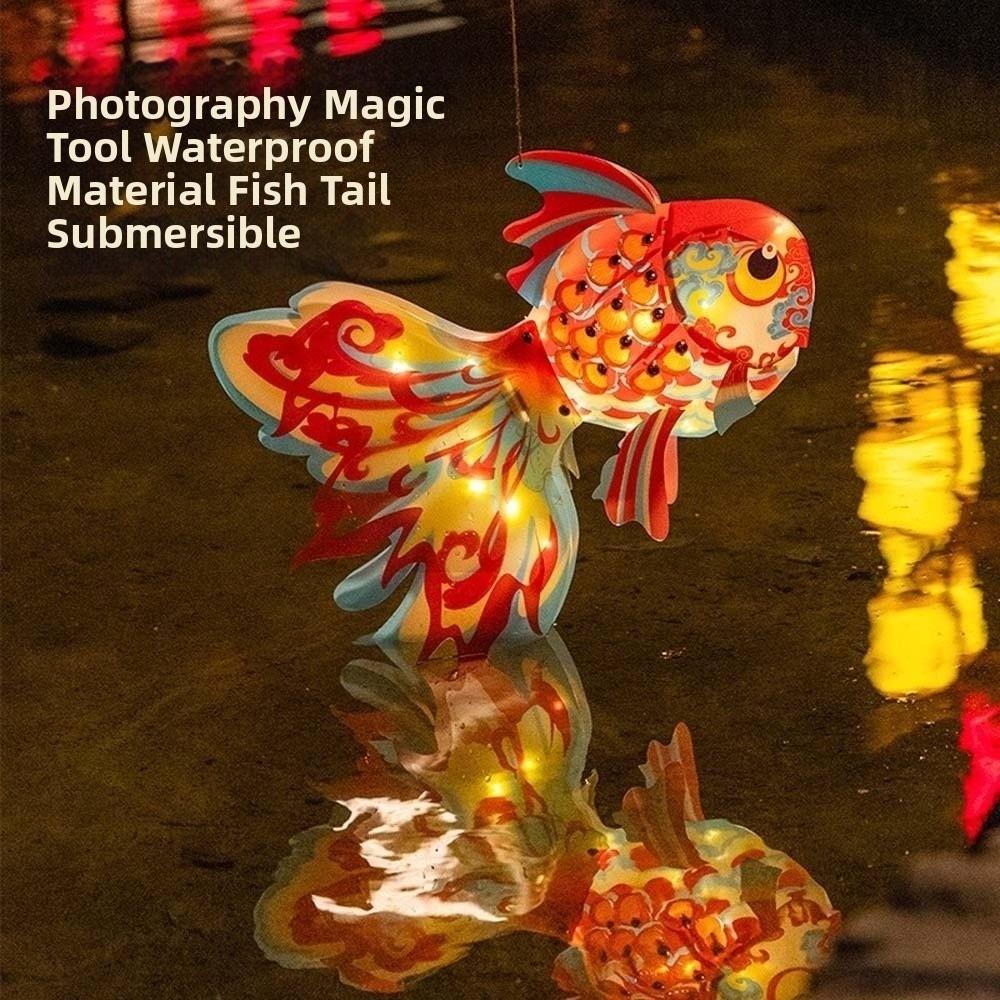 Glowing Paper Lamp Kit Handmade Mid Autumn Craft Luminous Hanging Decor Goldfish Lantern DIY Kids
