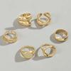 Gold Color Smooth Geometric Open Rings Set For Women Exaggerated Metal Irregular Thick Chunky Ring Jewelry Gift