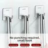 2/10pcs Rustproof Adhesive Hook Waterproof Wall Hook New Stainless Steel Hook  Household Use