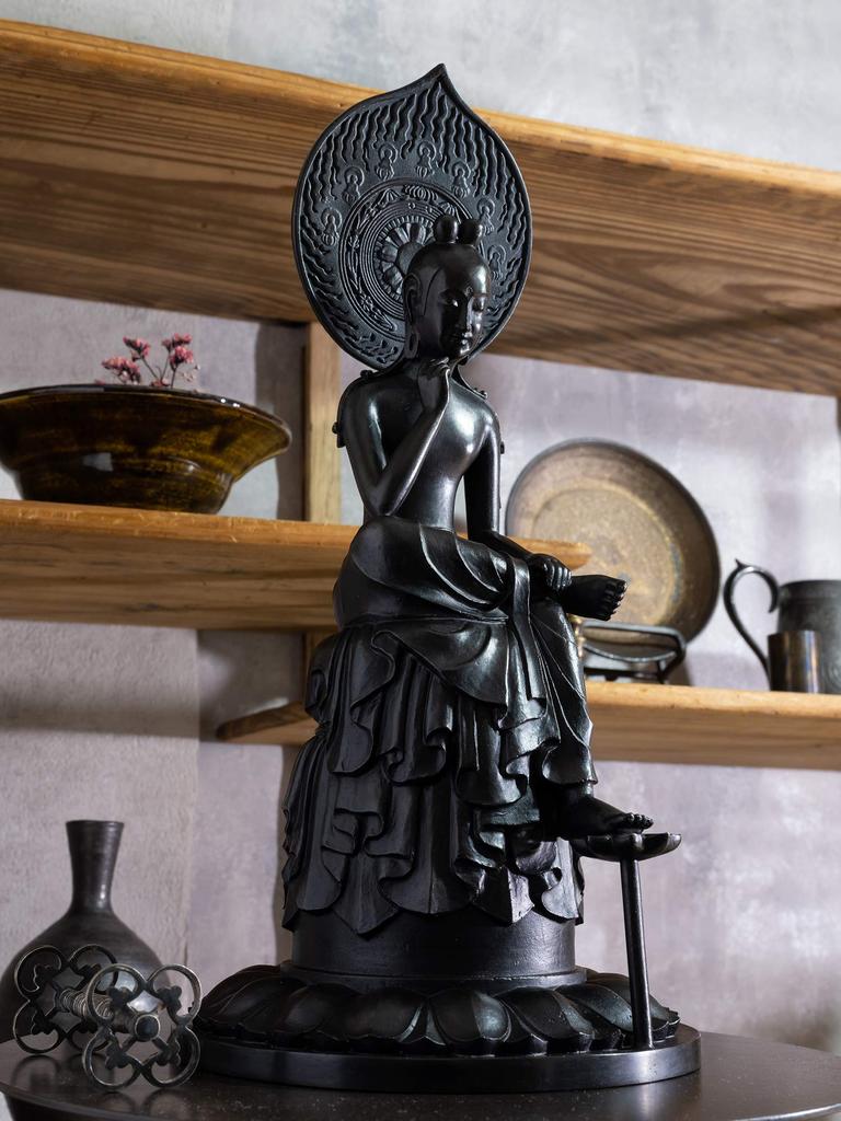 National Treasure Reproduction Maitreya Bodhisattva Statue Temple 31cm Lacquer Finished Wax Buddhist Junji Gun Original Statue Figure Takaoka