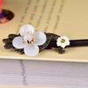 Girls Glaze Flower Chinese Style Female Antique Hairpin Han Costume Accessories Wooden Hair Stick