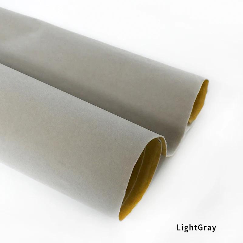 45*150cm 1.2mm Thick Velvet Self-adhesive Fabric Sticky Flock Adhesive Synthetic Leather Cloth for Car Interior Fabrics By Meter