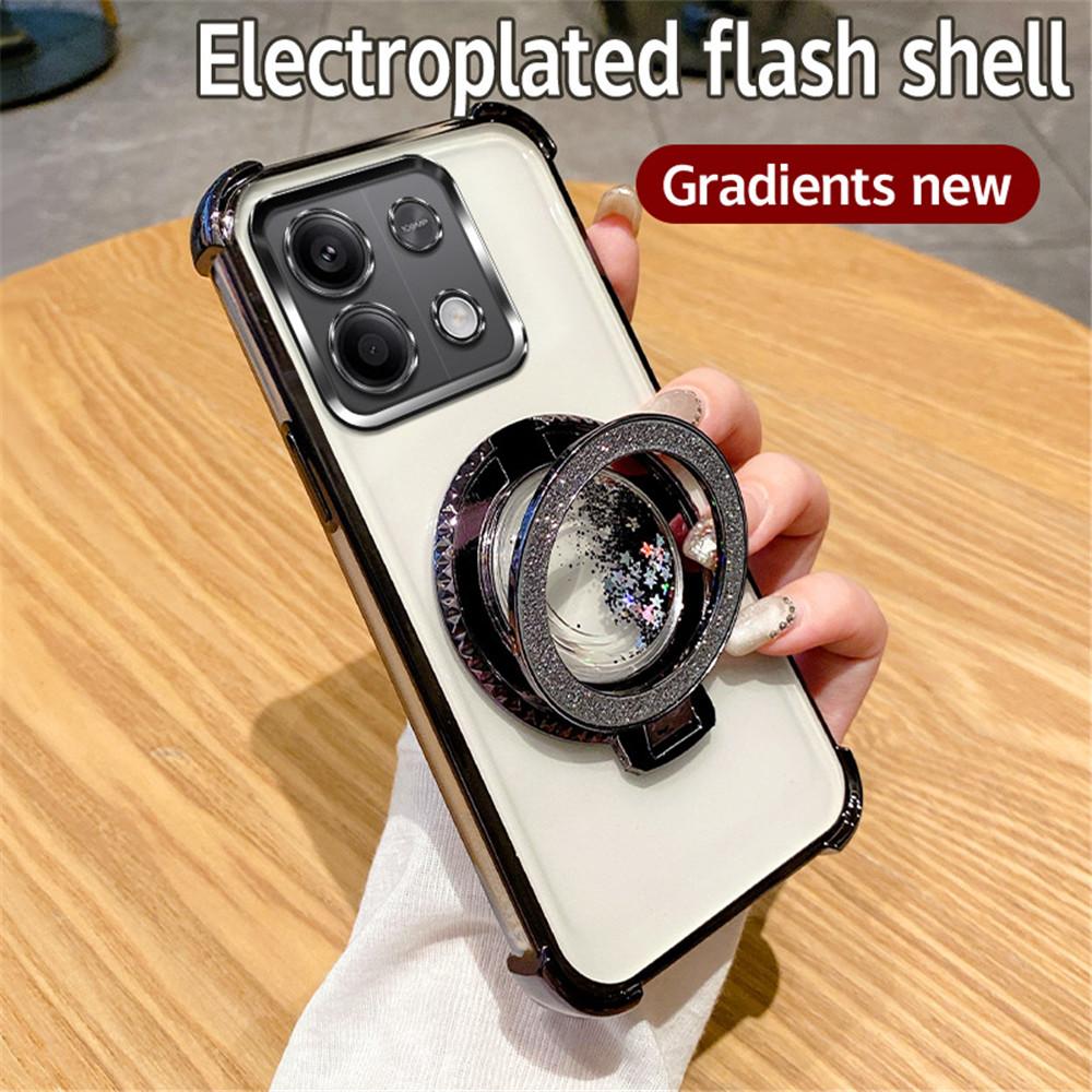 Роскошный чехол-подставка с магнитным креплением и блестками-зыбучими песками для Xiaomi Redmi Note 13 Pro 4G 5G 13Pro 12Pro 11S 10S 9S 9 Pro 13C 12C 10C