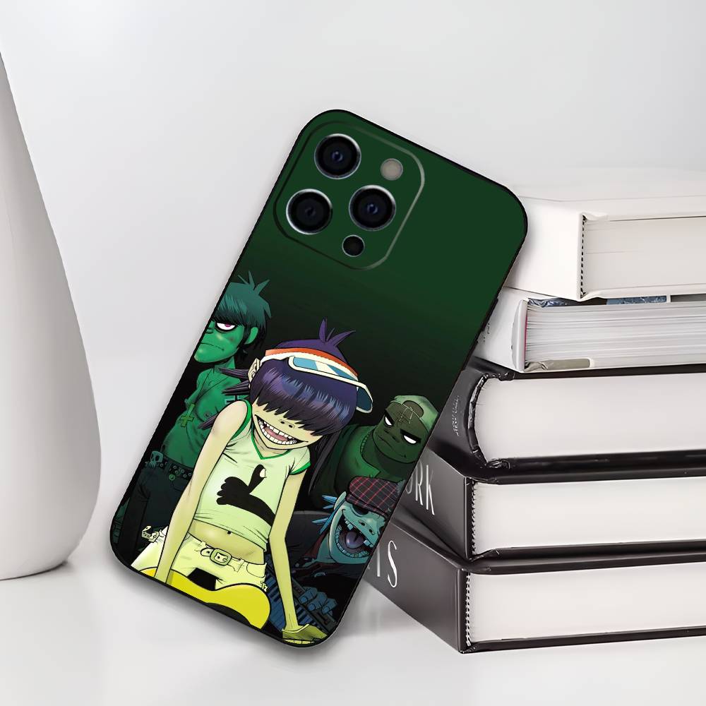 Rock Band G-gorillaz Phone Case For IPhone 17,16,15,14,13,12,11,Plus,Pro,Max,Plus,XS,soft case Black silicone