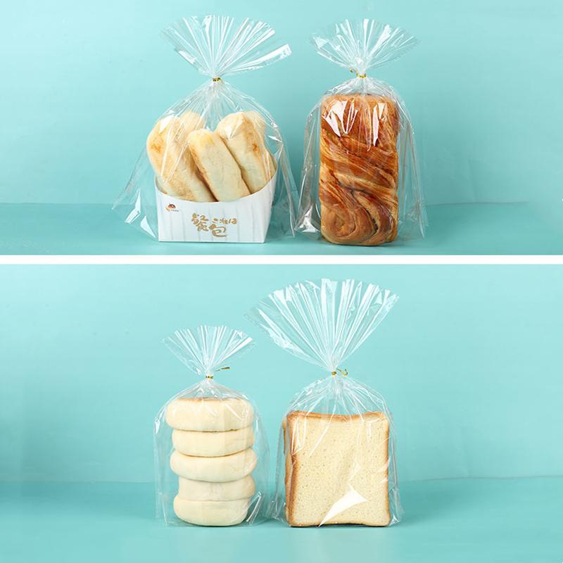Large Bread Bags with Ties 100pcs Clear Bulk Bread Bags for Homemade Bread Plastic Bakery Bags Clear Bread Loaf Packing Bags