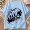 2026 New Pure Cotton Tshirt Bold Lion Claw Ink Style Print Unisexs Fashion Crew Neck Top Casual Short Sleeve
