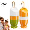 Washable Sunscreen Applicator Refillable Kids Applicator, 100ml Travel Roll on Bottle with Smooth Soft Sponge Ball, Portable Hanging Dispenser