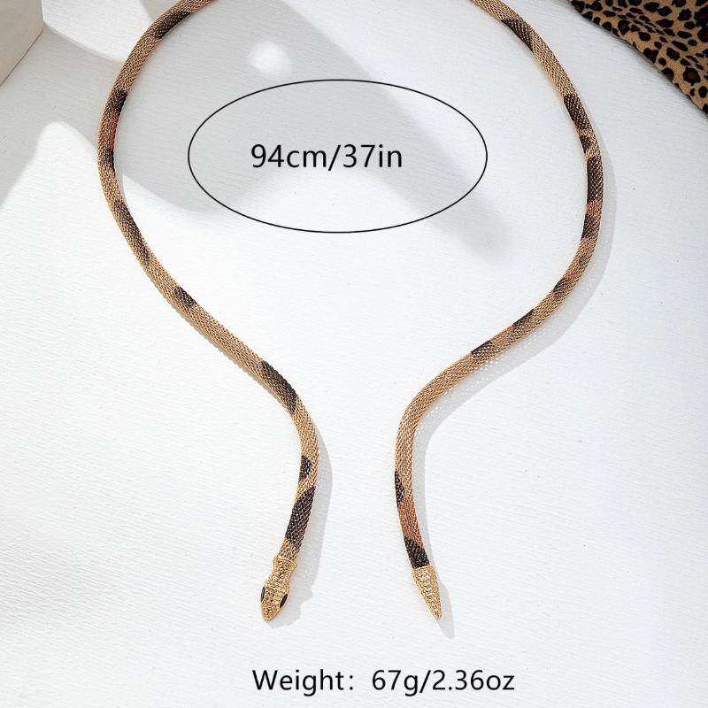 Панк Змея Гибкий Чокер Регулируемый Y-образный Металлический Змеиный Обвивающий Ожерелье Персональный Ювелирный Аксессуар