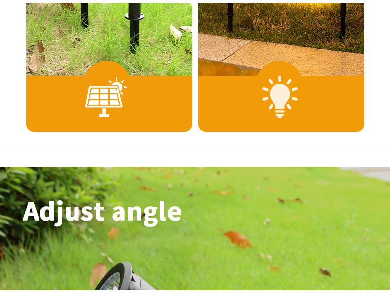 Уличный солнечный водонепроницаемый ландшафтный прожектор для газона и сада