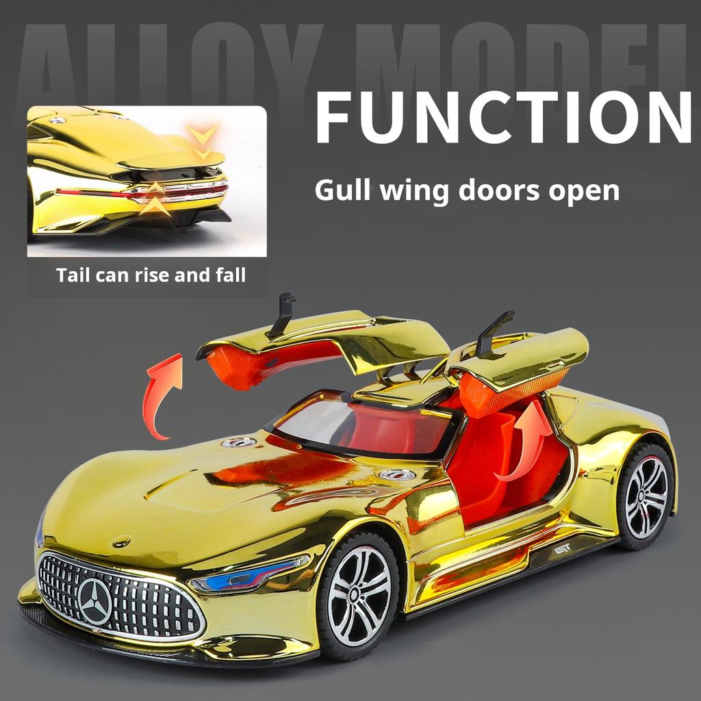 1: 24 Vision GT Форсаж Литой Модель Автомобиля Игрушки Diecasts Со Звуком и Светом Декор Транспортных Средств Игрушки Для Детей Подарок