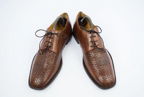 USA Johnston & Murphy Braided Leather Swirl Moc [10M/27.5-28.0/Brown] Dress Shoes(USED)