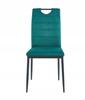 Green velvet quilted chair with handle, loft-style for the Furnitex kitchen