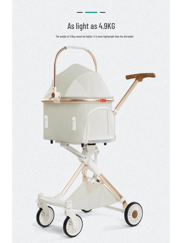 Luxury Foldable Pet Stroller for Small/Medium Dogs & Cats