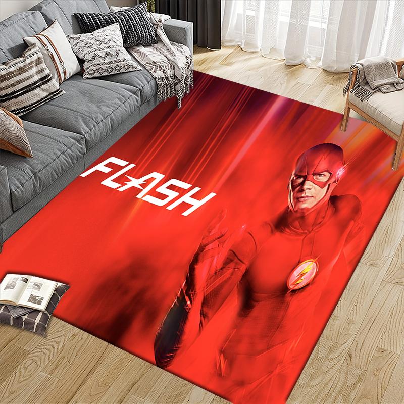 The Flash Character Square Area Rug, Non-Slip Floor Mat for Home Decor, Perfect Gift for Fans.chl
