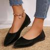 2024 Women's Shoes Shallow Women's Flats Hot Sale Plus Size Solid Casual Flat Shoes Sexy Pointed Toe Flat Low Heels