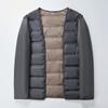 Winter Removable Down-lined Cashmere Jacket for Middle-aged Men, Casual Woolen Short Coat, Dad Lapel Jacket