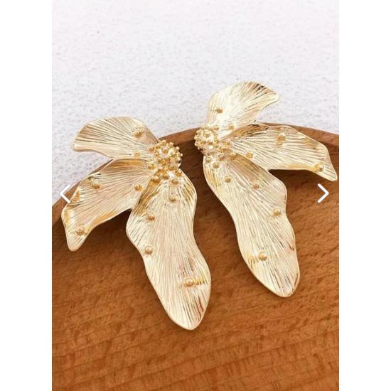 Золотые серьги с пальмовыми листьями