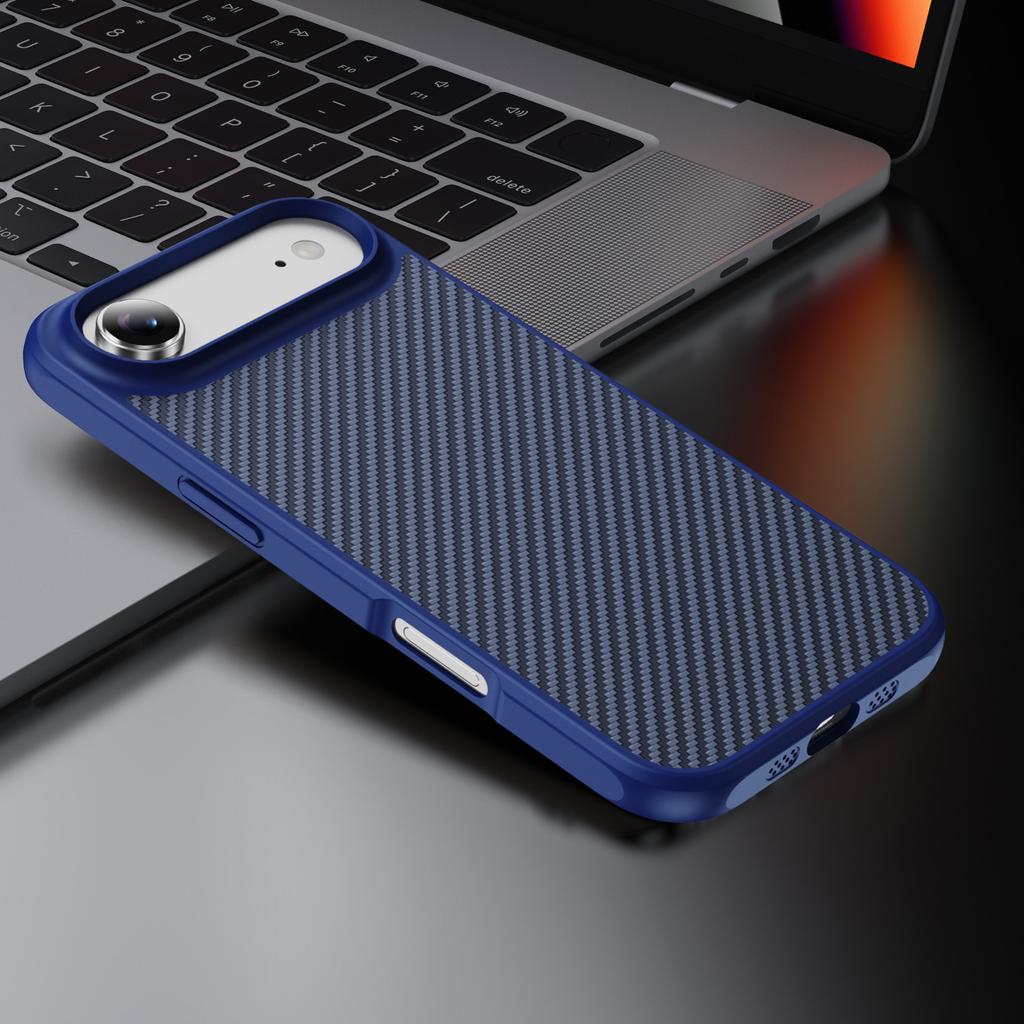 Для iPhone Air Чехол Текстура углеродного волокна ПК+ТПУ Чехол для телефона Совместим с MagSafe