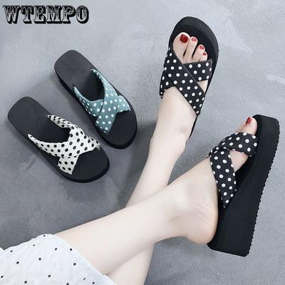 Интернет-тапочки знаменитостей, женские сандалии-кроссоверы, летняя модная модная пляжная обувь на танкетке с толстой подошвой