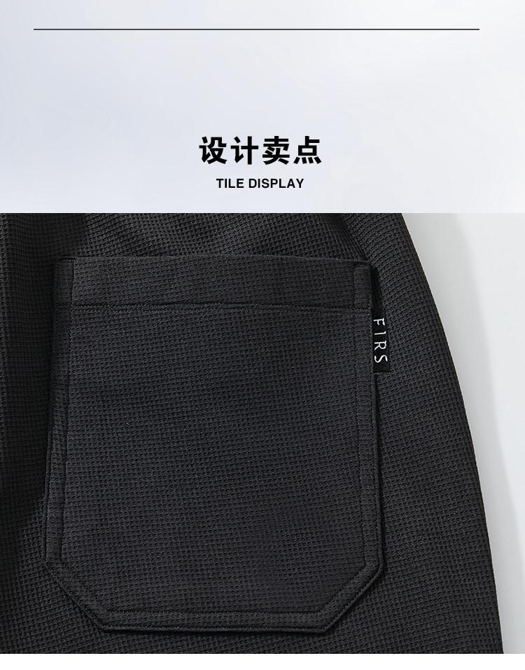 Summer new breathable business micro elastic elastic waist shorts with waffle texture, sports pants, men's casual pants