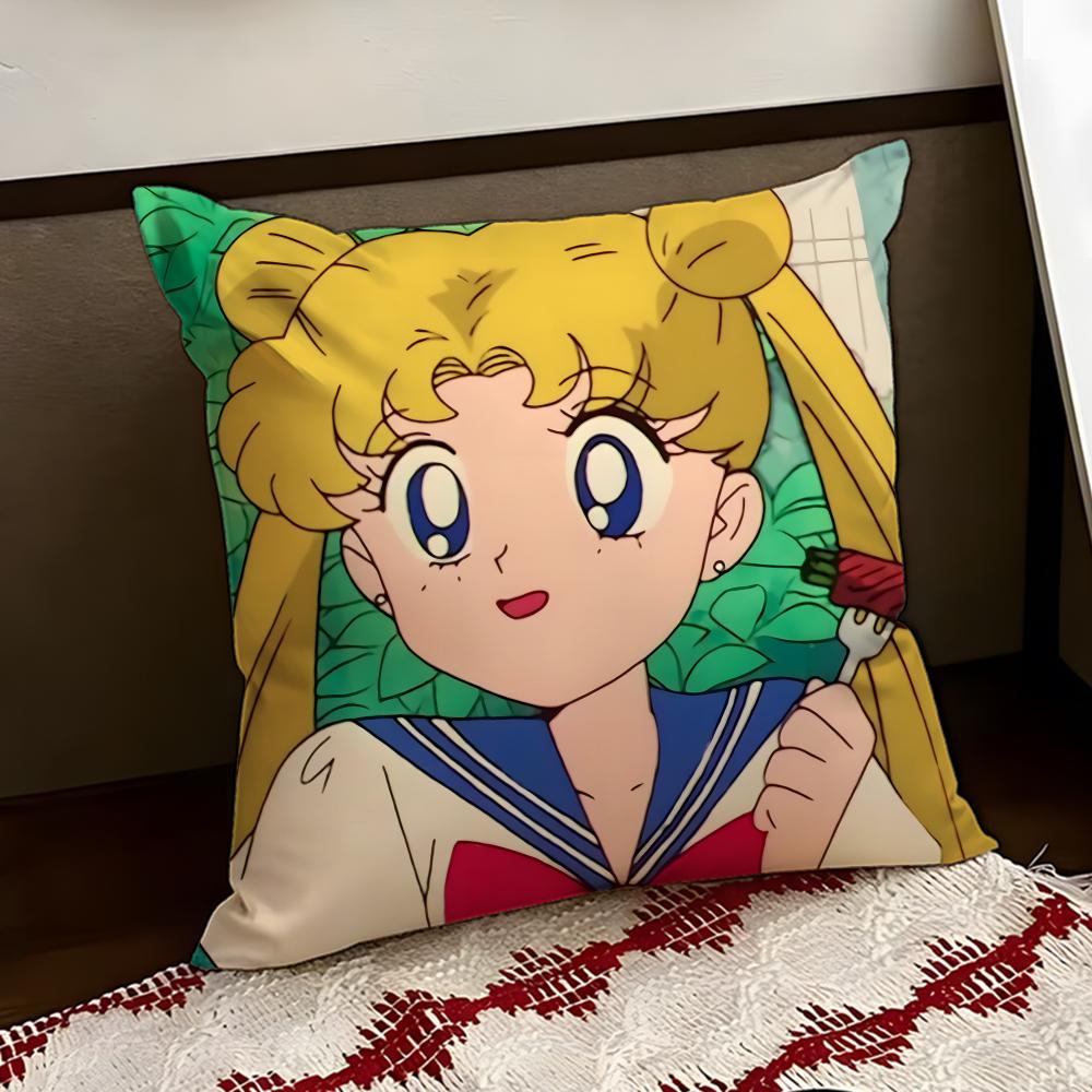 SSailor Anime MMoon Cushion Cover Reversible Soft Durable Pillow Cover Home  Car MultiScene Use for Daily Comfort