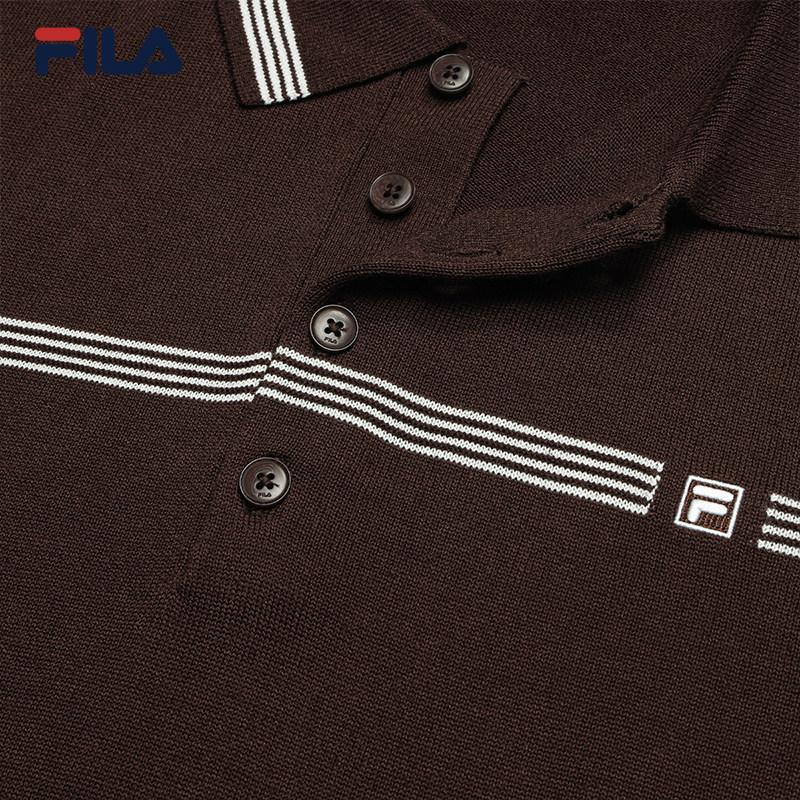 Fila Heritage Элегантный Стиль Жизни Свободный Вязаный Поло с Коротким Рукавом Мужские Топы F11M638411F-WI