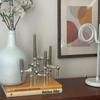 Nordic Candle Holder Metal Molecular Structure Triangle Candlestick Vintage Candle Stand  Gift