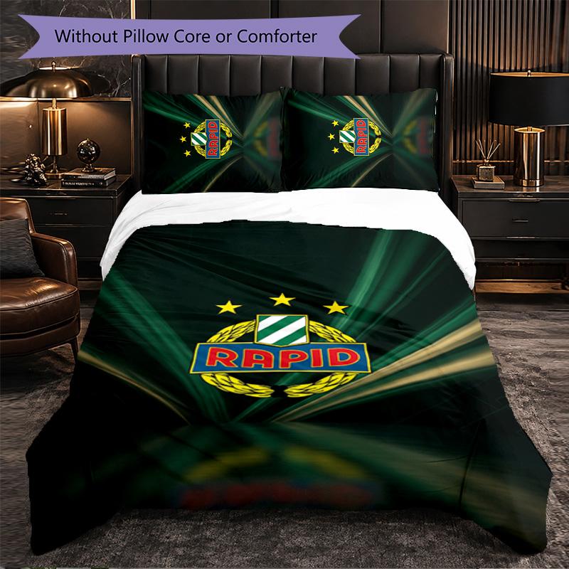Rapid Wien FC Themed Bedding 3Pcs Duvet Cover Set Decorative Bed Linen For Teen Room Home Decoration
