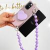 Fashion Cute Purple Plating Love Heart Holder Bracket Portable Hand Chain Clear Case For Samsung Galaxy Z Fold 3 2 5g Z Fold 4