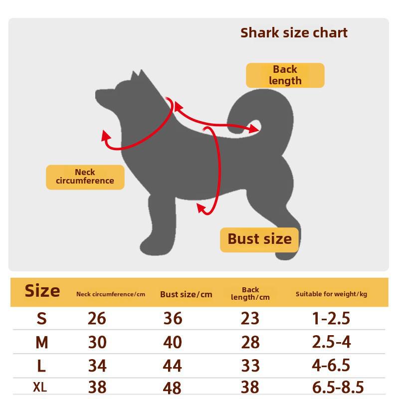 Костюм акулы из кристального бархата для собак и кошек - одежда для домашних животных осень/зима