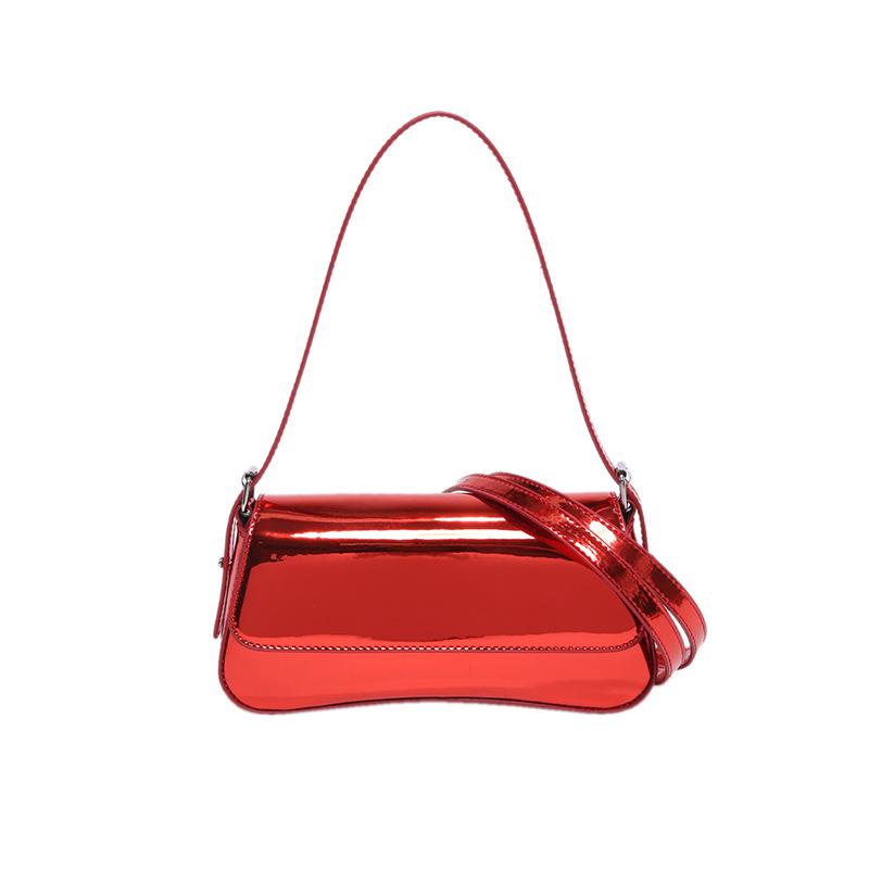 Сумки сумки женские сумки 2025 новая корейская версия однотонная сумка через плечо модный нишевый дизайн плечевая зеркальная сумка-подмышка