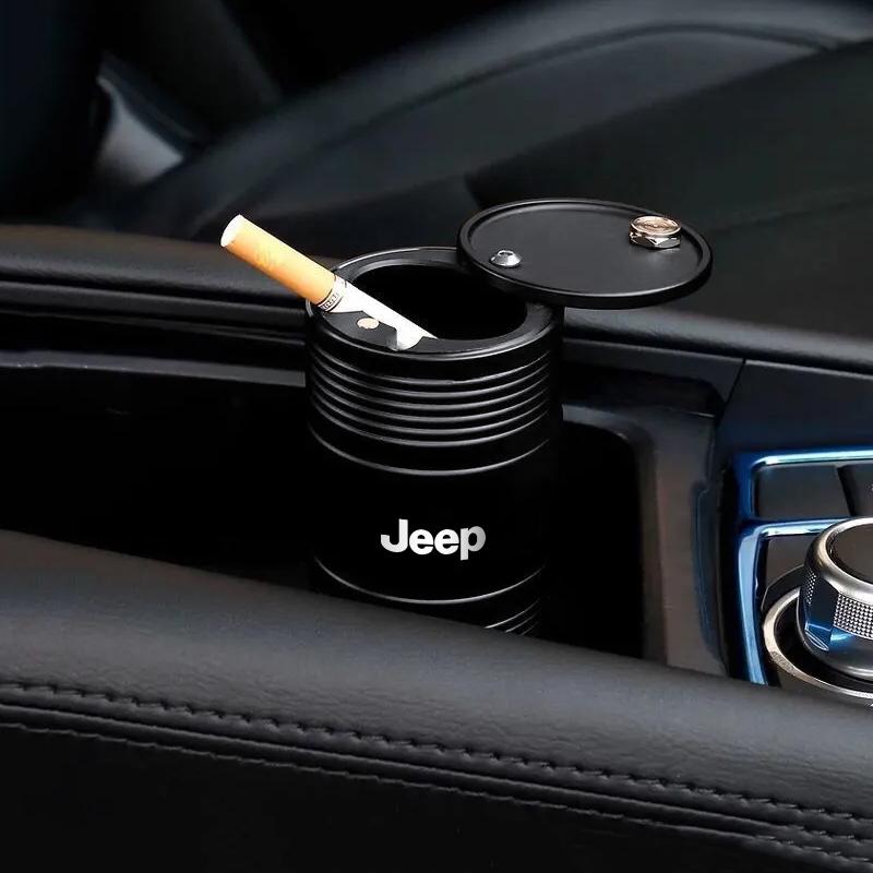AJL6 Car Ash Tray Soot Cup Aluminum Alloy Cigarette Ashtray For Jeep Grand Cherokee Wrangler JK Gladiator Compass Renegade Wagoneer