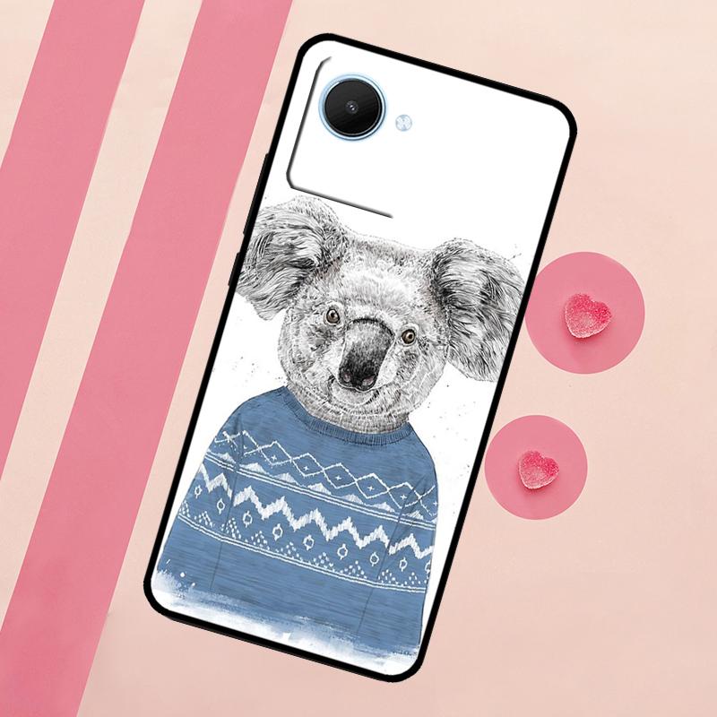 Cute Australia Koala Art Case For Realme 11 Pro Plus 10 9 GT Neo 5 3 3T C11 C15 C25s C21Y C30 C31 C33 C35 C53 C55