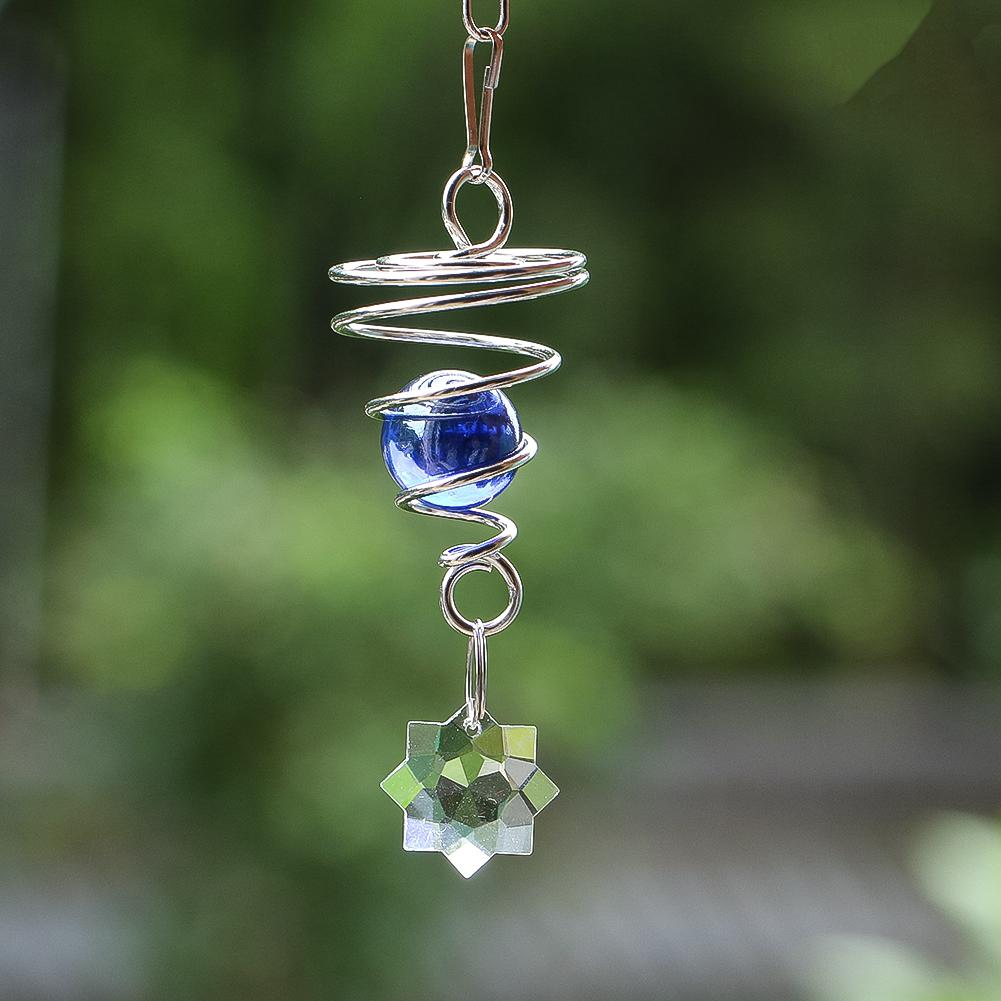D2 Шар для созерцания Спиральный хвост DIY Ловец солнца Ветряной спиннер Стабилизатор Хрустальная призма Создатель радуги Садовый подвесной декор+ Вращающийся крючок