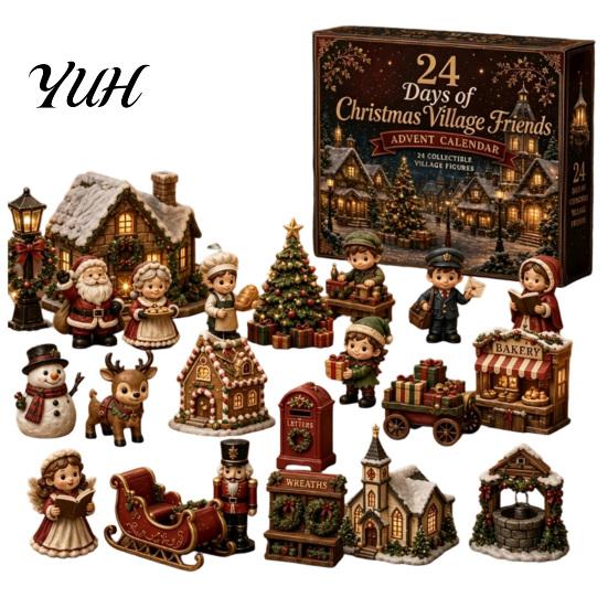 Daily Surprise Mini Game 24 Days Advent Calendar 2026, Highland Cow/Horse/Dog Figures Christmas Countdown Small Figurine Collection Calendar,