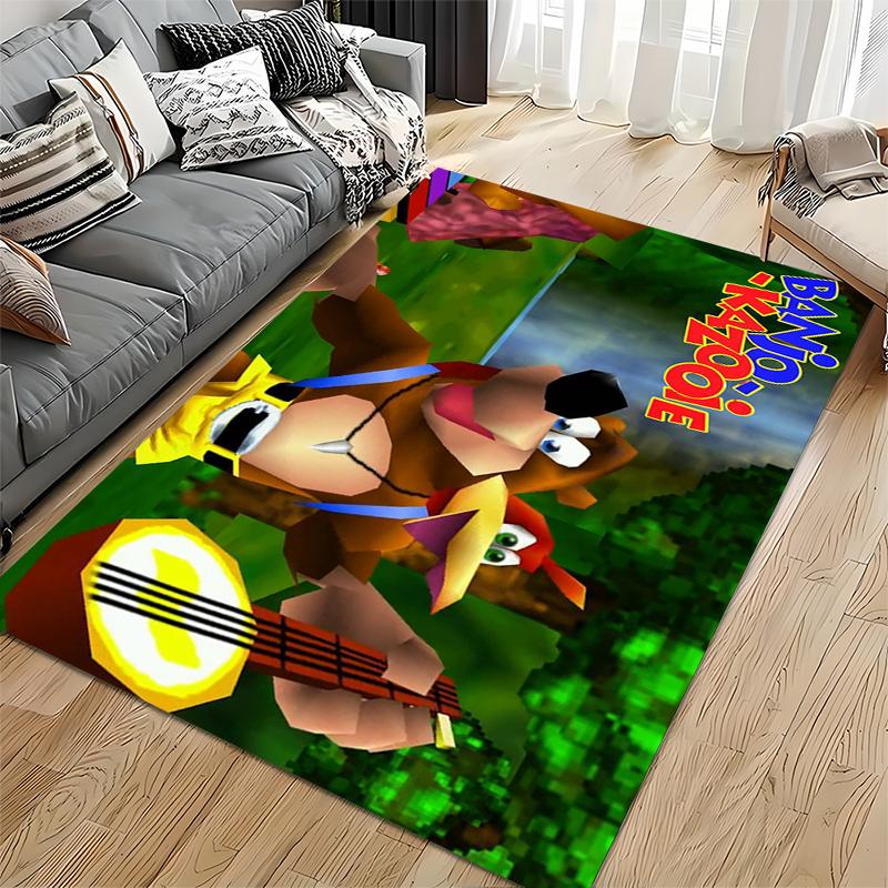 Banjo Bear - Kazui Printed Flannel Non-Slip Rug for Living Room and Bedroom Decor
