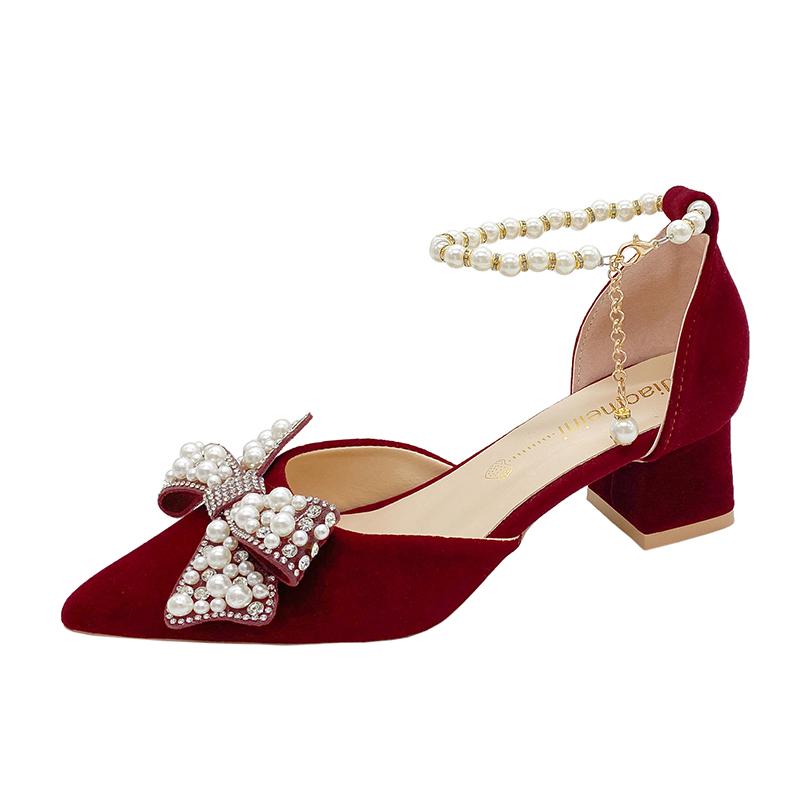 Модные повседневные туфли на каблуке с бантом, туфли с мелким вырезом, 2025, сандалии, женские туфли-лодочки с острым носком, классический стиль, удобные, свадебные, последние, бежевые, африканский носок