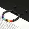 1pc Fashionable Adjustable Woven Natural Stone Bead Bracelet, Colorful, for Men, Women, Balance, Relaxation