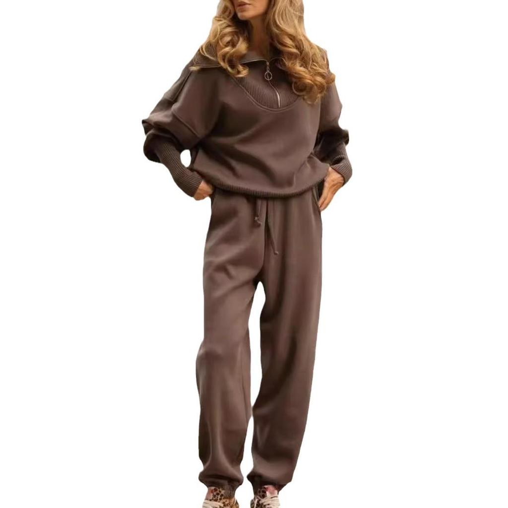 Women's Fashion Temperament Casual Sweatshirt Two-Piece Set - Autumn/Winter 2024