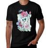 Funny Watercolor Cat with Flowers T-Shirt T Shirt for Man Man T Shirt Summer T-Shirt