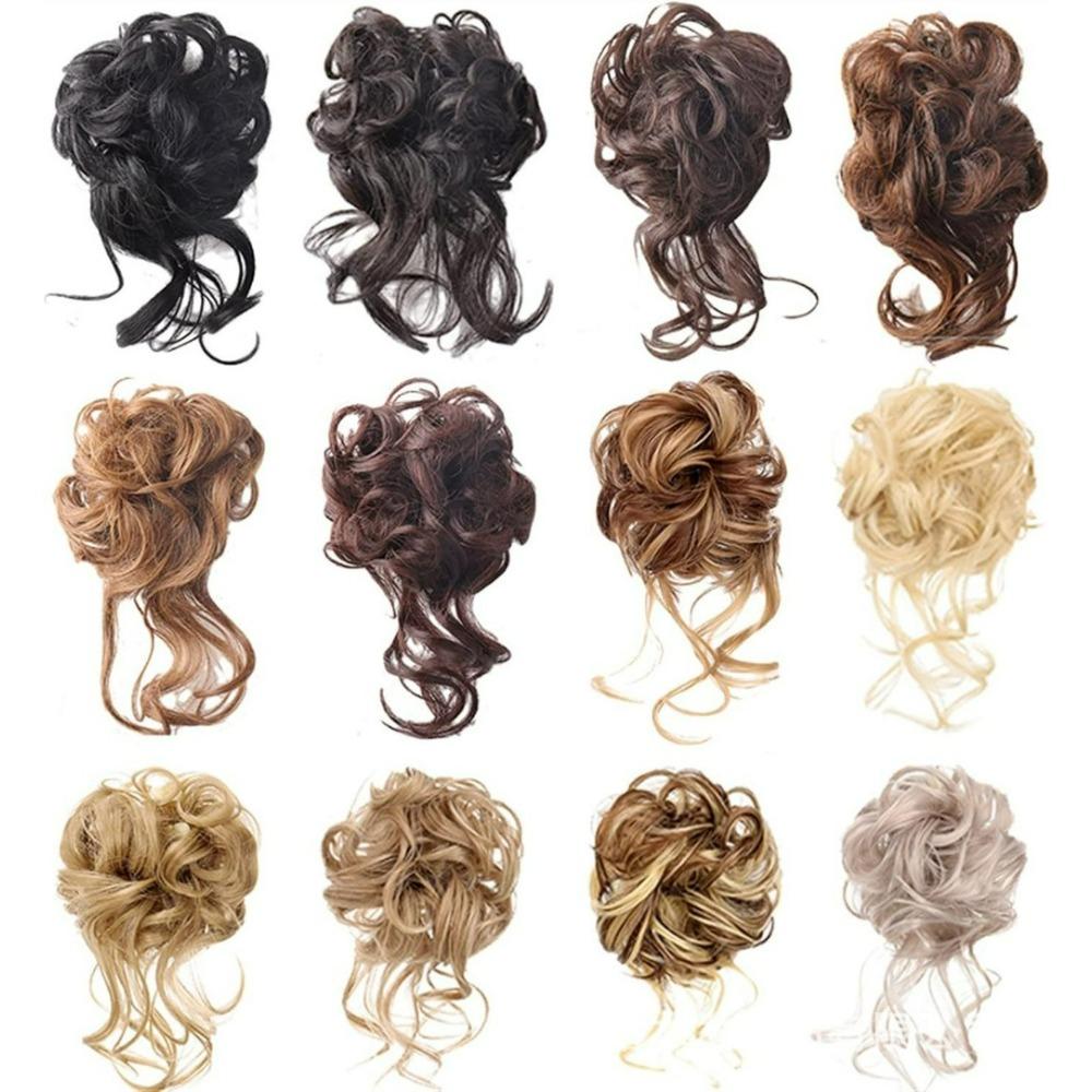 Ленивый пучок Накладка на волосы Зажим-краб - Растрепанный Объемный Вьющийся Пучок-пончик