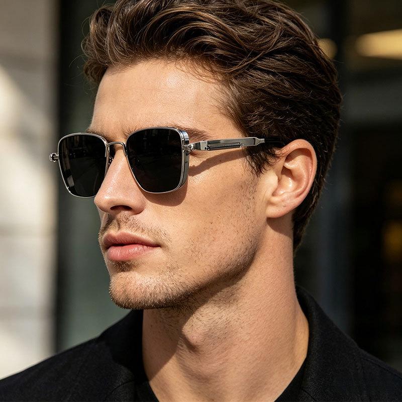 New metal steampunk sunglasses men's fashion personalized sunglasses European and American retro square sunglasses