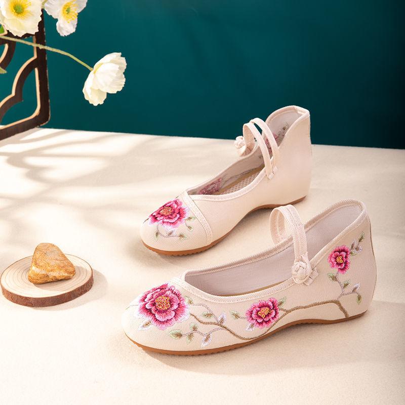 Женская обувь, древние ветровые туфли, обувь ханьфу, старая пекинская тканевая обувь, женская обувь с этнической ветровой вышивкой