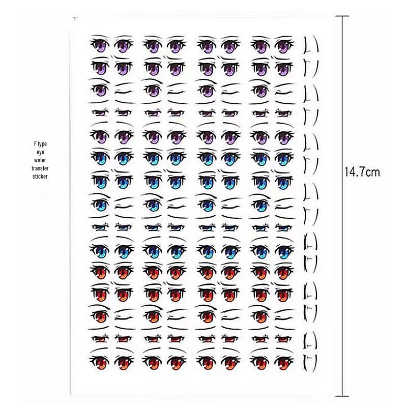 Cartoon Anime Eye Decals for Q Version Clay Doll Figurines