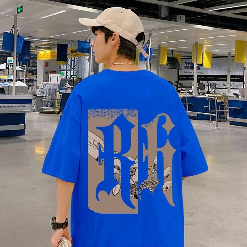 M-8XL Мужская футболка с коротким рукавом плюс размер Футболка с буквенным графическим принтом Мужская модная футболка в стиле ретро с круглым вырезом Модные футболки в стиле ретро для