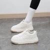 2025 Spring White Shoes New Korean Version Ins Female Students Platform Heightening Sports Board Shoes Casual Shoes Street Shooting 252