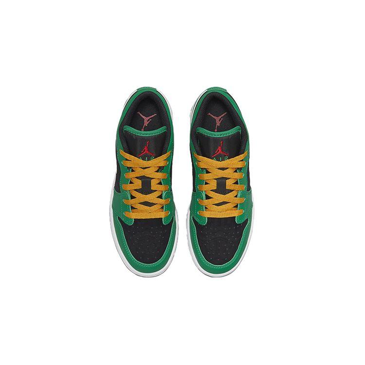 Кроссовки Air Jordan 1 Low SE GS Рождественские Детские Зеленый Малахит Черный DQ8421-300