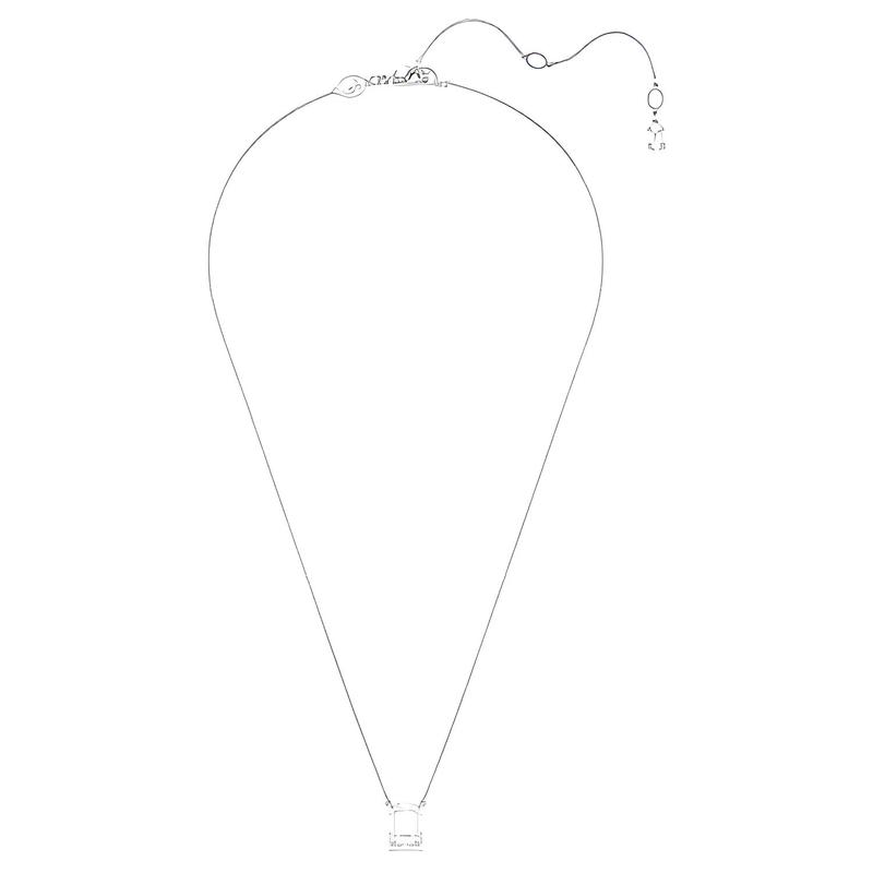 Swarovski Stilla Octagon Pendant Synthetic Cubic Zirconia Necklace Women's White 5693405